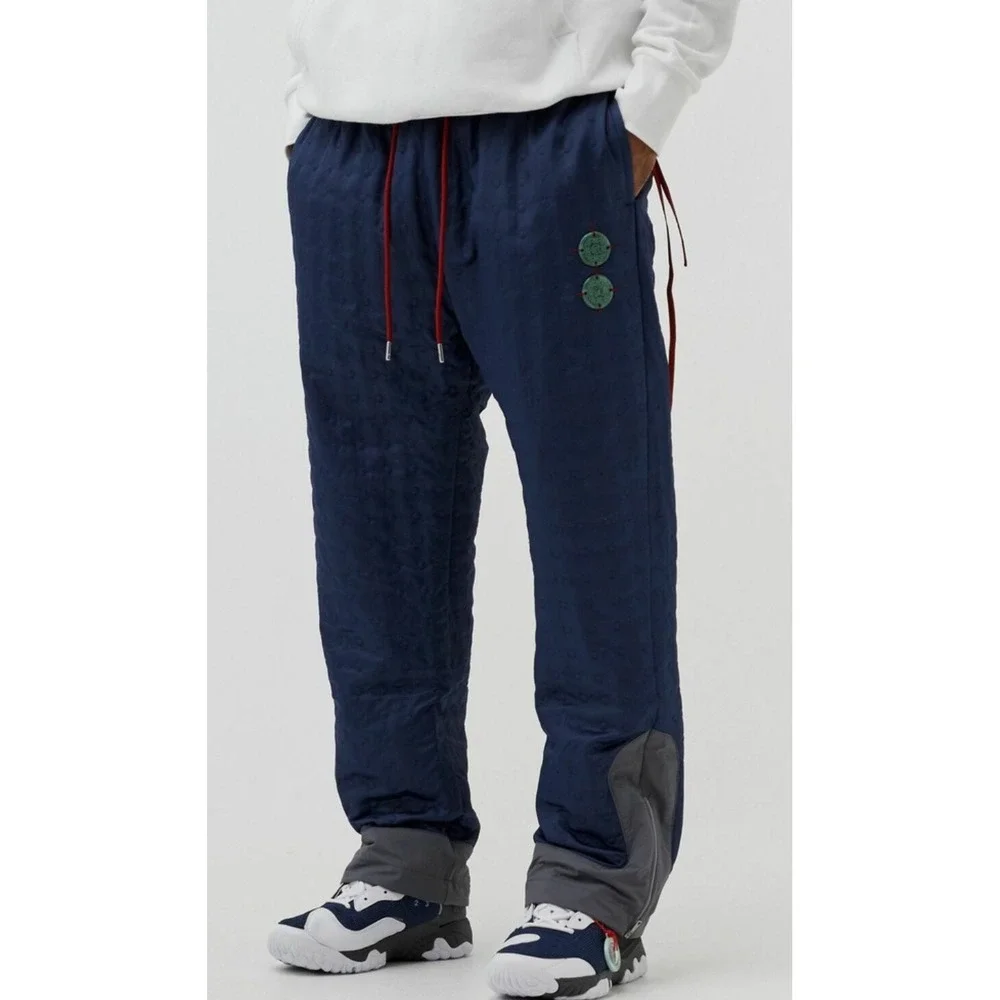 Jordan x Aleali May Mens Blue Quilted Tear Away Track Pants Medium DJ0621-422